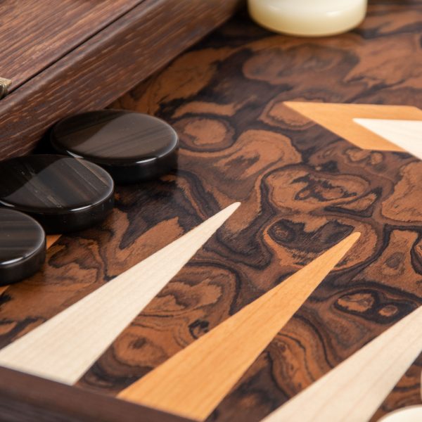 Manopoulos Californian Walnut Burl Luxury Backgammon Set - Image 6