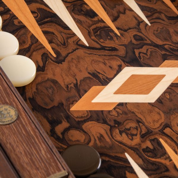 Manopoulos Californian Walnut Burl Luxury Backgammon Set - Image 5