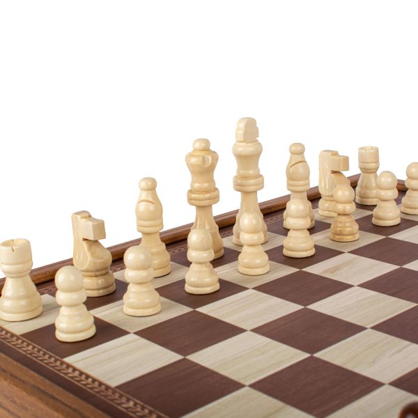 Manopoulos - Classic 4 in 1 Combo Games Set in Walnut replica wooden case - Image 7