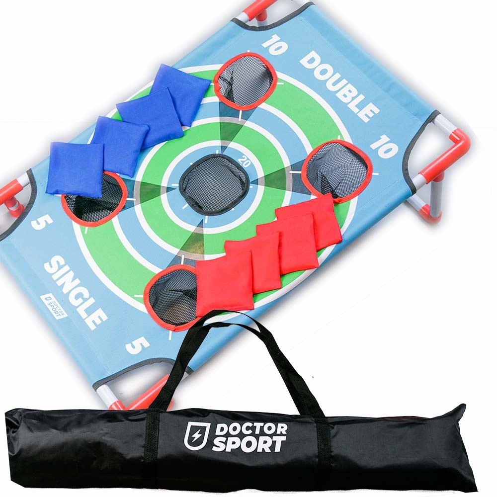 Dr Sport Cornhole Set - 4 Red & 4 Blue Throwing Bags in Deluxe Bag - Image 3