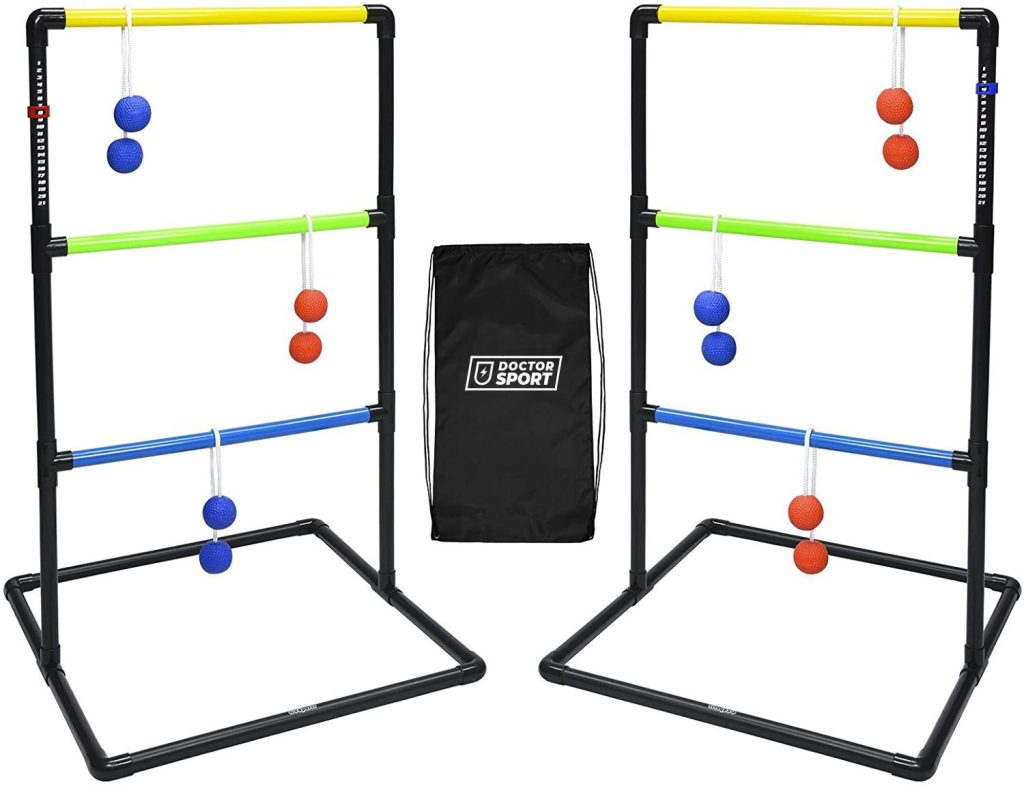 SALE WAS £60 NOW £30

Enjoy hours of competitive, easy-to-learn fun with the Dr. Sport Complete Ladder Golf Set (2-Pack). A quality throwing game designed for quick setup, satisfying gameplay, and lasting durability.

This set stands out for its premium “soft” golf ball bolos, which deliver a more authentic feel and smoother throws than standard alternatives. The thicker ropes are designed to reduce tangling while still swinging cleanly for accurate scoring. It’s a great choice for family time, garden gatherings, parties, and relaxed weekends outdoors.

Built with sturdy PVC frames, the targets are made for stability and convenience. Because the frames arrive pre-glued, you can be ready to play in under two minutes, and pack everything away neatly in the included carry bag when you’re finished.

What’s Included

 	2 premium PVC ladder targets with integrated score trackers
 	6 “soft” golf ball bolos (3 red + 3 blue)
 	Portable carrying bag for easy storage and transport