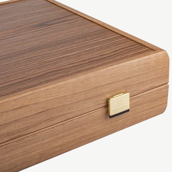 Manopoulos Walnut with Green Oak Luxury Backgammon Set - Image 5