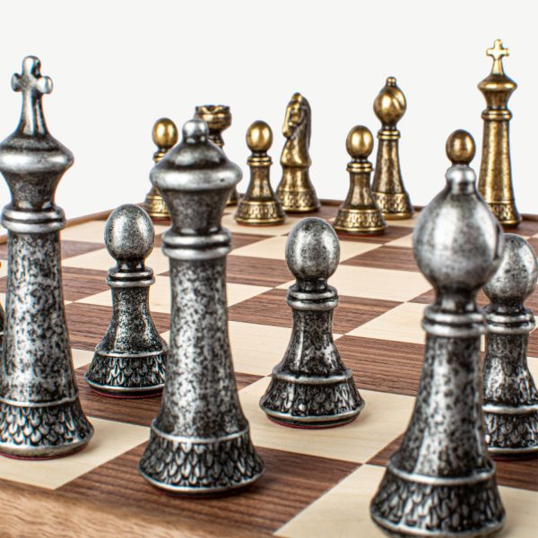 Manopoulos – Premium Brass Pewter Staunton Chess set - Image 6