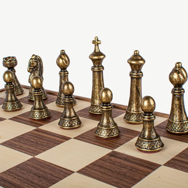 Manopoulos – Premium Brass Pewter Staunton Chess set - Image 8