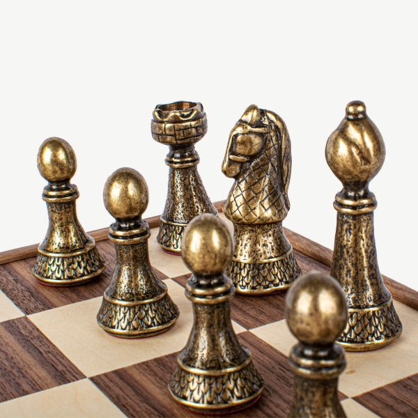 Manopoulos – Premium Brass Pewter Staunton Chess set - Image 5