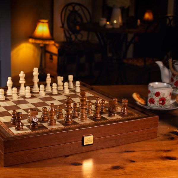 Manopoulos - Classic 2-in-1 Combo Games Set in Walnut replica wooden case (Large) - Image 3