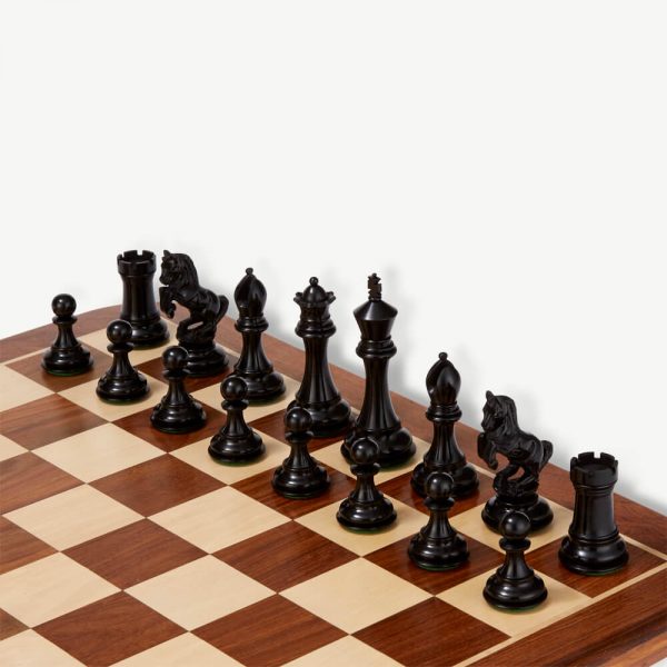 Uber Alexander Knight Ebony Wood Chess Pieces & Box - 4" King - Image 2