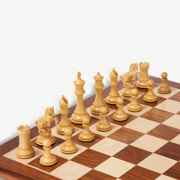Uber Alexander Knight Ebony Wood Chess Pieces & Box - 4" King - Image 3