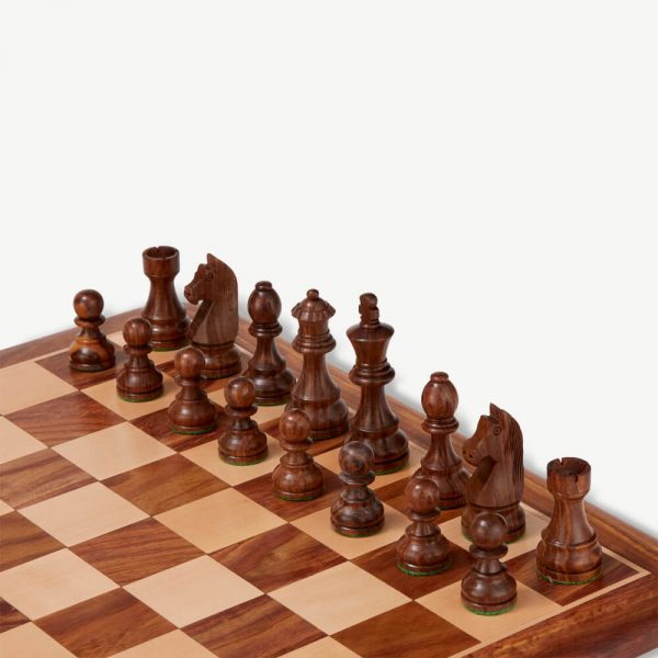 Classic Staunton Sheesham Chess Set & Box - 3.75" King - Image 2
