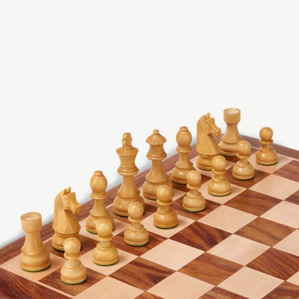 Classic Staunton Sheesham Chess Set & Box - 3.75" King - Image 3