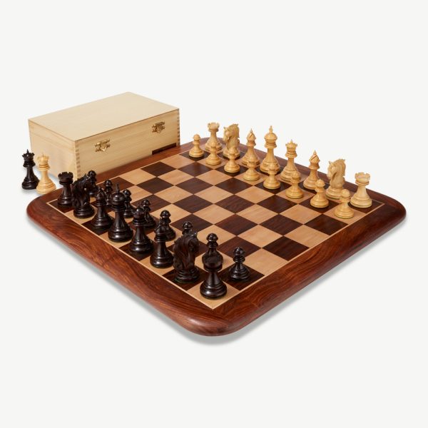 Uber English Cap Boxwood Chess Set & Box - 4.25" - Image 4