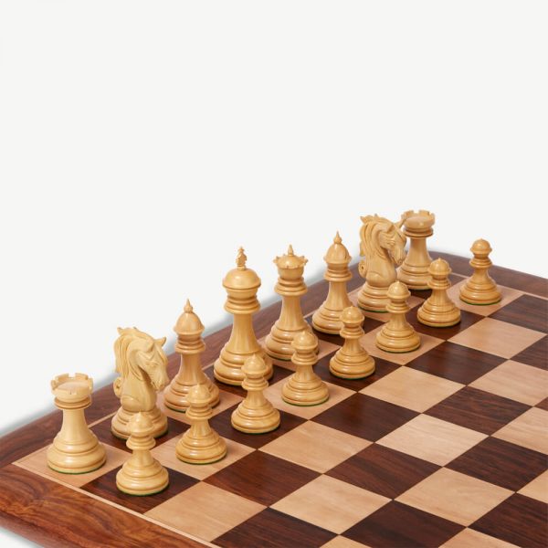 Uber English Cap Boxwood Chess Set & Box - 4.25" - Image 3