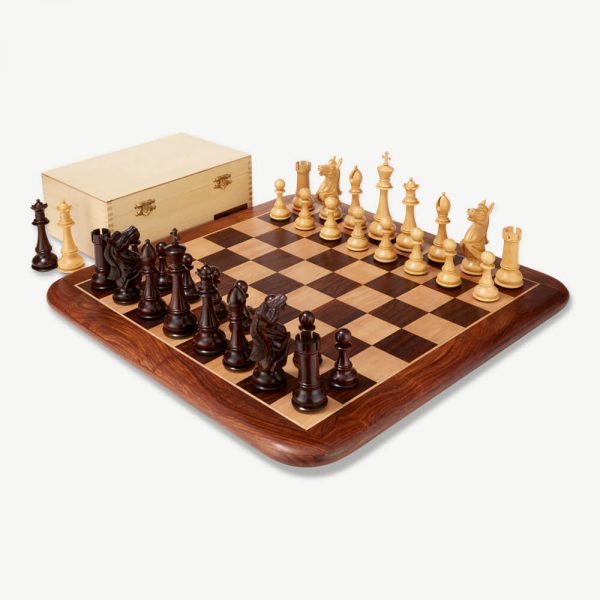 Uber Napoleon Boxwood Chess Pieces & Box - 6" - Image 4