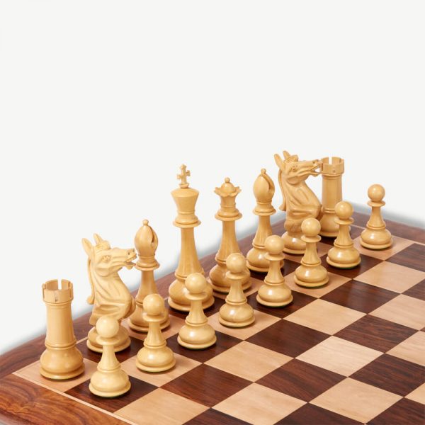 Uber Napoleon Boxwood Chess Pieces & Box - 6" - Image 3