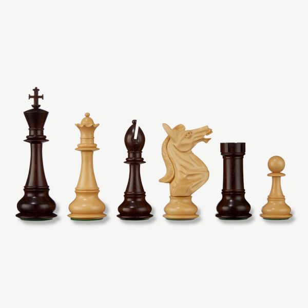 Uber Napoleon Boxwood Chess Pieces & Box - 6"