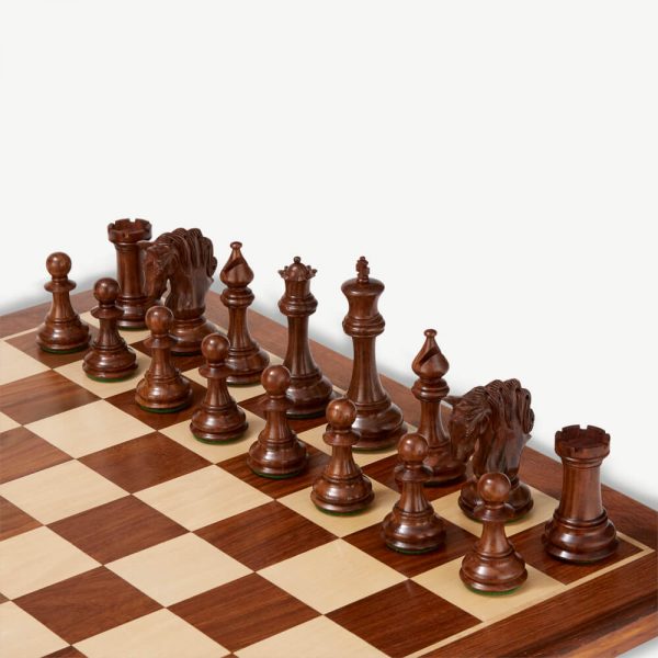 Tilted Mayfield Sheesham Chess Pieces & Box - 4" King - Image 2