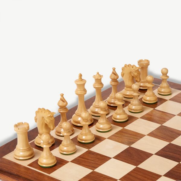 Tilted Mayfield Sheesham Chess Pieces & Box - 4" King - Image 3