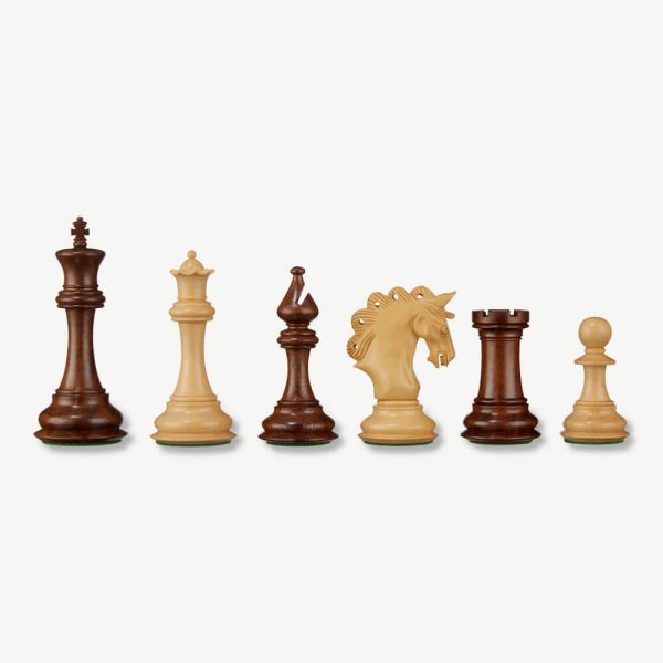 Tilted Mayfield Sheesham Chess Pieces & Box - 4" King