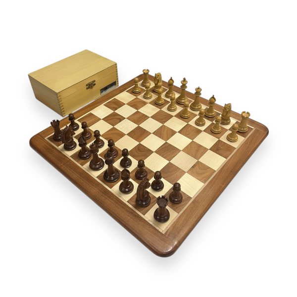 Uber Games Sultan Acacia Chess Set & Box - 3.75" King - Image 2