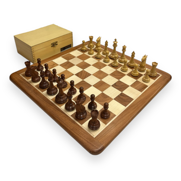 Uber Games Maghdoot Acacia Chess Set & Box - 4" King - Image 2