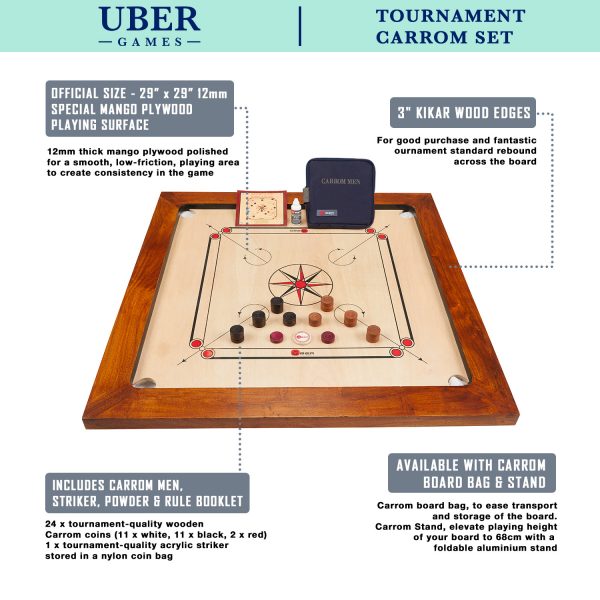 Tournament Carrom Board Package - Image 2